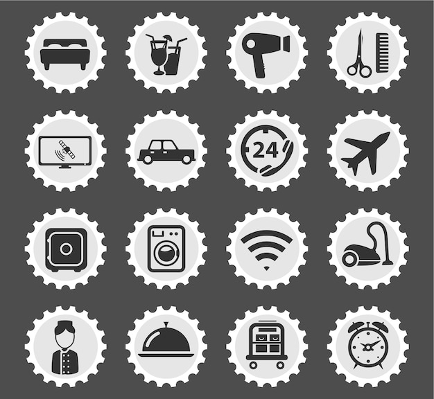 Hotel simplemente símbolo de iconos web e interfaz de usuario