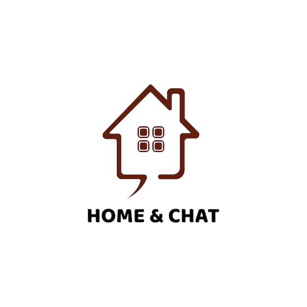 House Home Chat Logo Vector Logos Icono Diseño