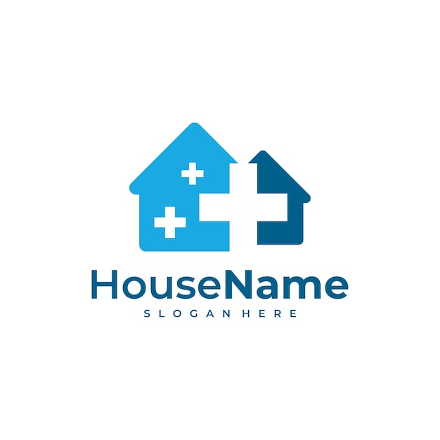 House Medical Logo Plantilla Diseño Health Plus Home Logo Vector