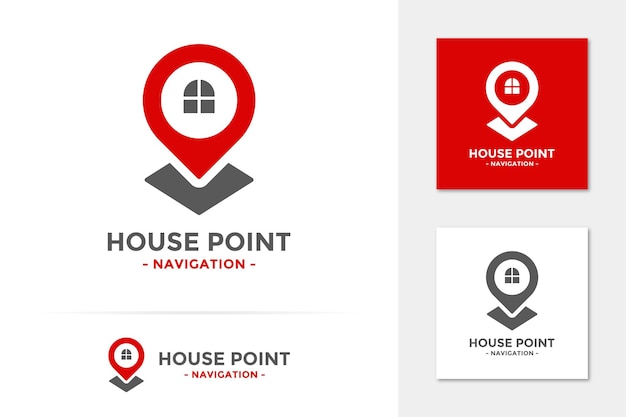 House point logo vector Pin icono con inicio combinación Creative gps mapa punto ubicación símbolo conc
