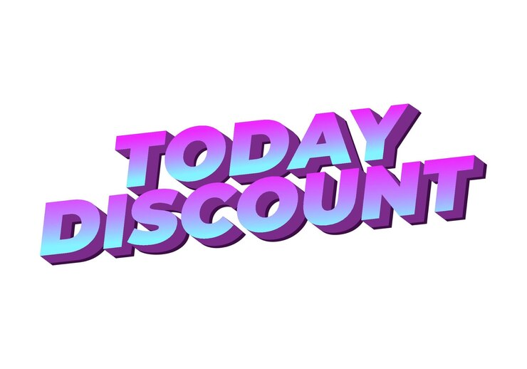 Vector hoy descuento efecto de texto en estilo 3d con colores modernos