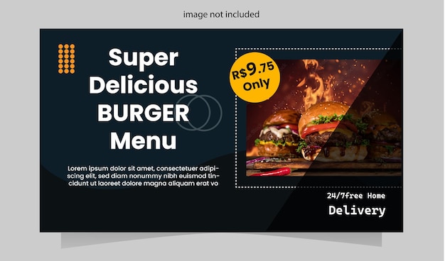 Hoy en día el menú de comida deliciosa YouTube miniatura diseño premium