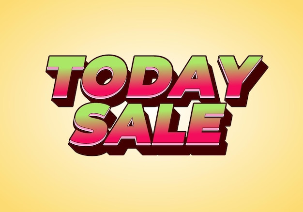 Hoy venta efecto de texto en estilo 3D con buena combinación de colores