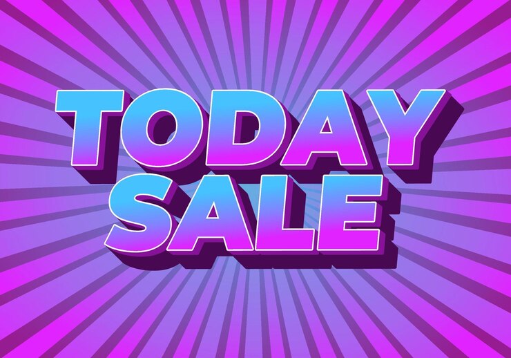 Vector hoy venta efecto de texto en estilo 3d con buena combinación de colores