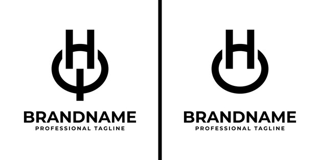 HQ y HO Monograma Logos adecuados para cualquier negocio con las iniciales HQ QH HO o OH