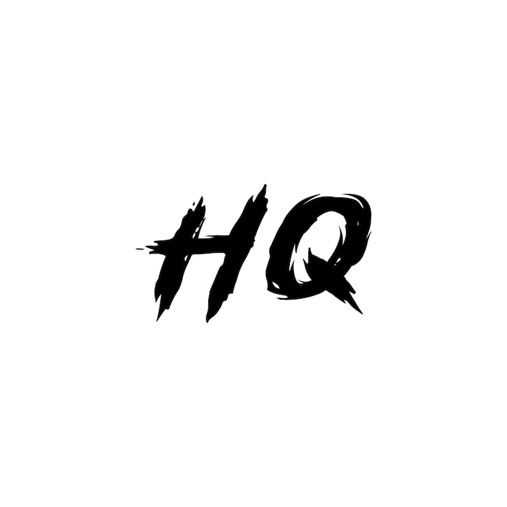 Vector hq monogram logo design letra texto nombre símbolo monocromo logotipo alfabeto carácter simple logo