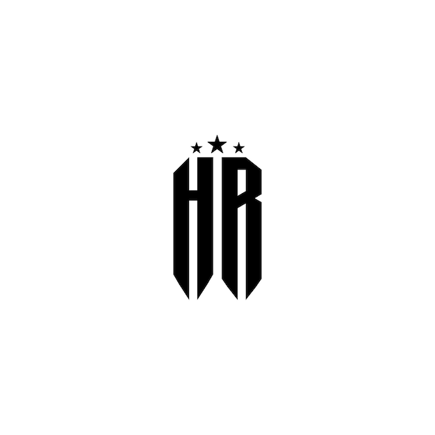 HR Monogram Logo Diseño carta texto nombre símbolo monocromo logotipo alfabeto carácter simple logo