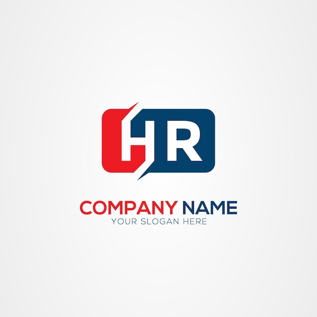HR o RH Creative Modern Letters Elemento de diseño del logotipo