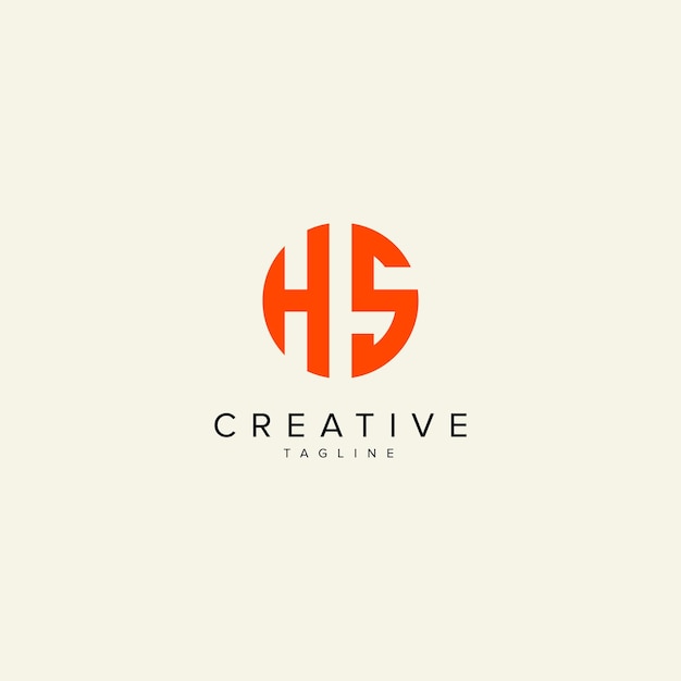 HS Alfabeto SH letra modelo vectorial de logotipo de estilo monograma moderno
