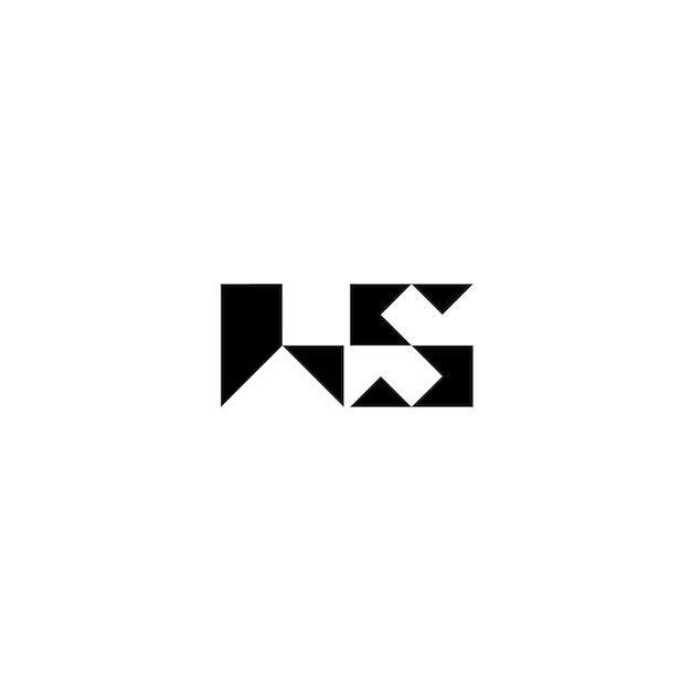 HS Monogram Logo Design letra texto nombre símbolo monocromo logotipo alfabeto carácter simple logo