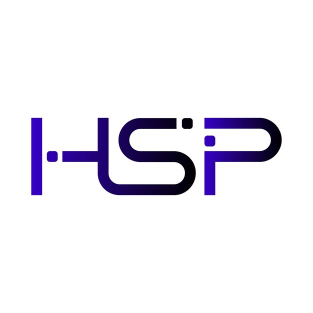 HSP iniciales monograma gradiente moderno minimalista letra marca de identidad de negocio diseño de logotipo vectorial