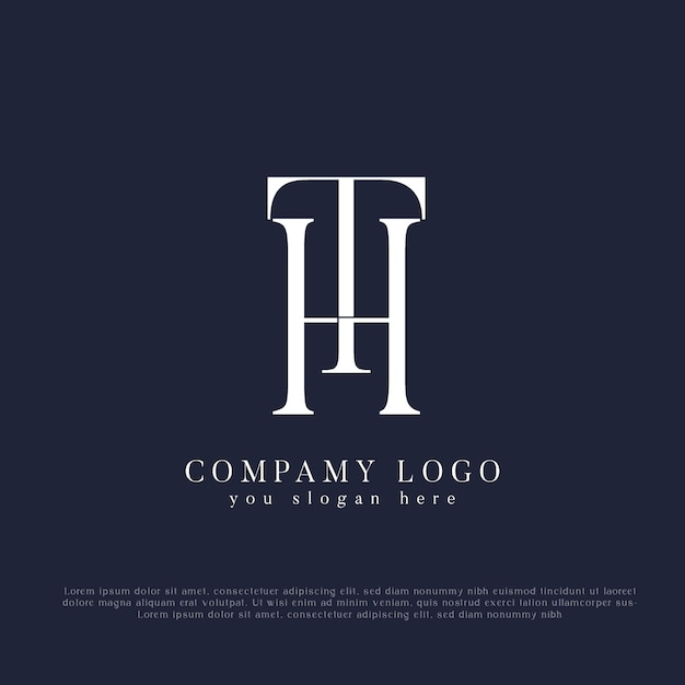 HT monograma inicial del logotipo de la boda