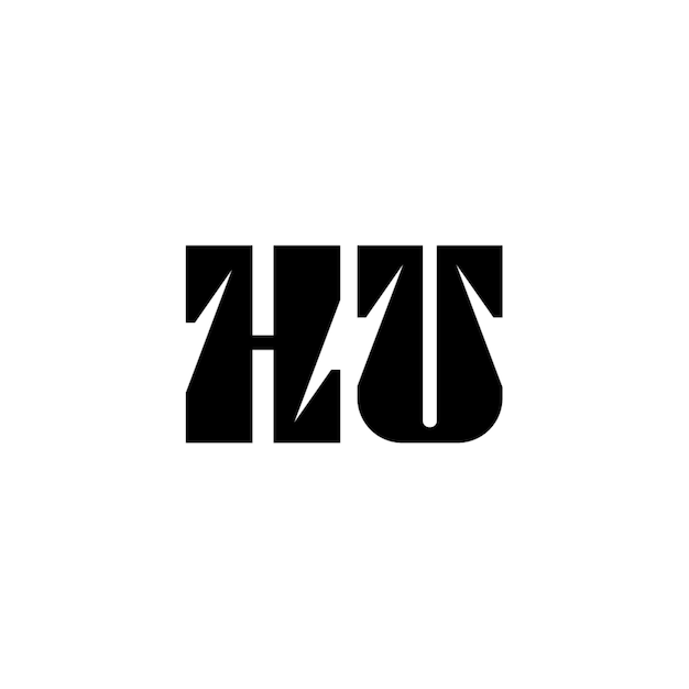 HU monograma diseño del logotipo letra texto nombre símbolo monocromático logotipo alfabeto carácter logotipo simple