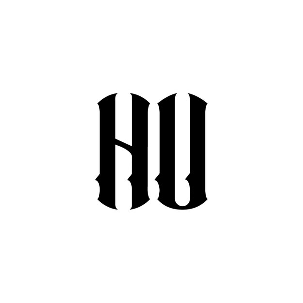 HU monograma diseño del logotipo letra texto nombre símbolo monocromático logotipo alfabeto carácter logotipo simple