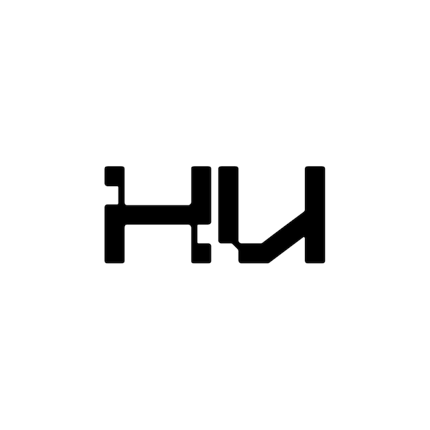 HU monograma diseño del logotipo letra texto nombre símbolo monocromático logotipo alfabeto carácter logotipo simple