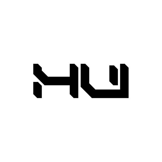 HU monograma diseño del logotipo letra texto nombre símbolo monocromático logotipo alfabeto carácter logotipo simple
