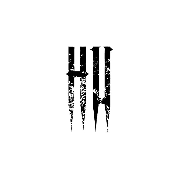 HU monograma diseño del logotipo letra texto nombre símbolo monocromático logotipo alfabeto carácter logotipo simple