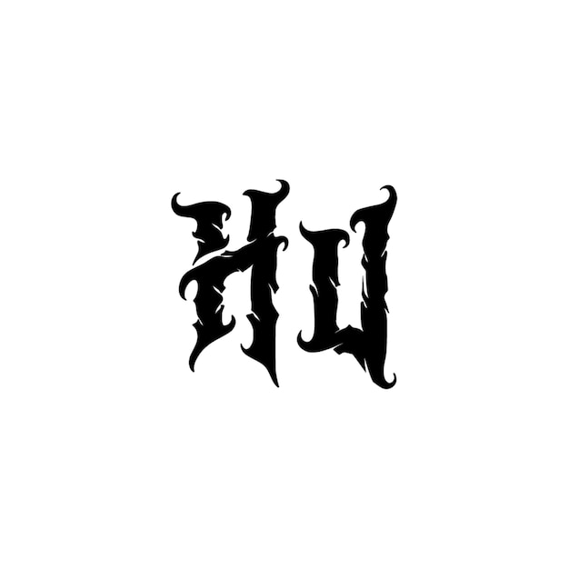 HU monograma diseño del logotipo letra texto nombre símbolo monocromático logotipo alfabeto carácter logotipo simple