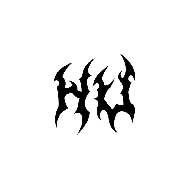 HU monograma diseño del logotipo letra texto nombre símbolo monocromático logotipo alfabeto carácter logotipo simple