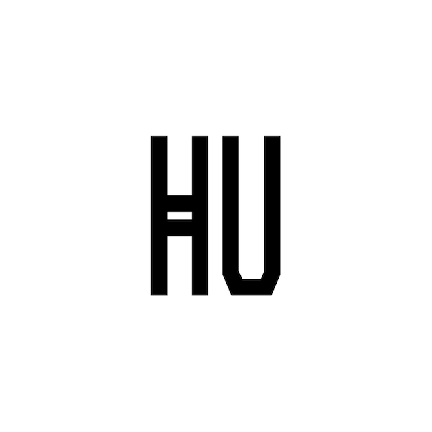 HU monograma diseño del logotipo letra texto nombre símbolo monocromático logotipo alfabeto carácter logotipo simple
