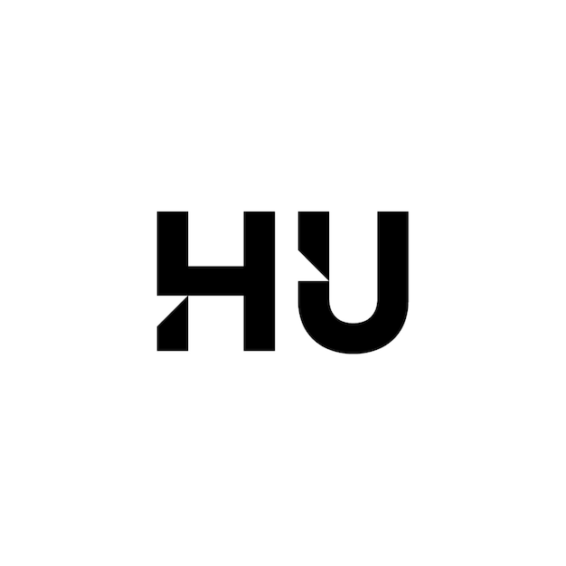 HU monograma diseño del logotipo letra texto nombre símbolo monocromático logotipo alfabeto carácter logotipo simple