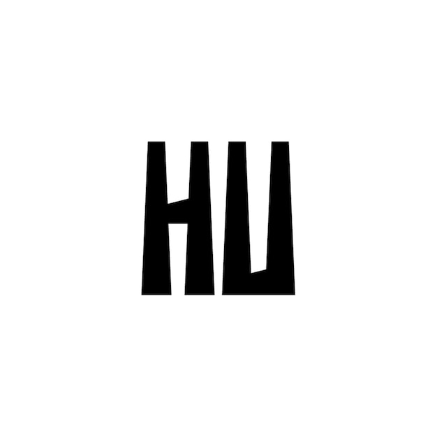 HU monograma diseño del logotipo letra texto nombre símbolo monocromático logotipo alfabeto carácter logotipo simple