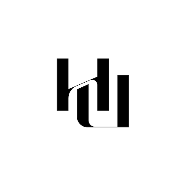 HU monograma diseño del logotipo letra texto nombre símbolo monocromático logotipo alfabeto carácter logotipo simple