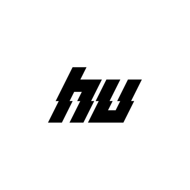 HU monograma diseño del logotipo letra texto nombre símbolo monocromático logotipo alfabeto carácter logotipo simple