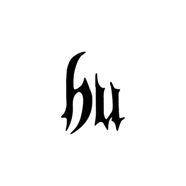 HU monograma diseño del logotipo letra texto nombre símbolo monocromático logotipo alfabeto carácter logotipo simple