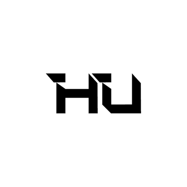 HU monograma diseño del logotipo letra texto nombre símbolo monocromático logotipo alfabeto carácter logotipo simple