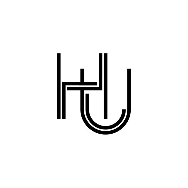 HU monograma diseño del logotipo letra texto nombre símbolo monocromático logotipo alfabeto carácter logotipo simple