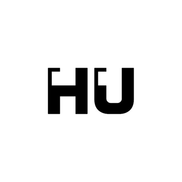 HU monograma diseño del logotipo letra texto nombre símbolo monocromático logotipo alfabeto carácter logotipo simple