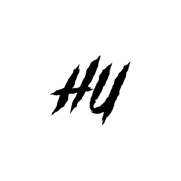 HU monograma diseño del logotipo letra texto nombre símbolo monocromático logotipo alfabeto carácter logotipo simple