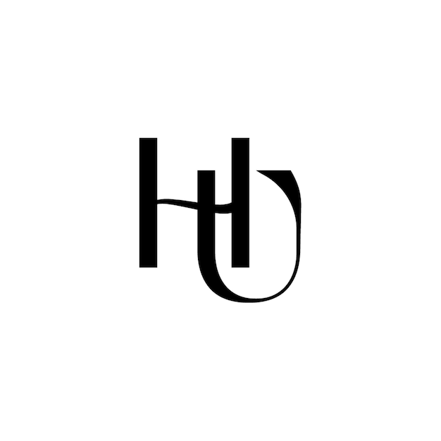 HU monograma diseño del logotipo letra texto nombre símbolo monocromático logotipo alfabeto carácter logotipo simple