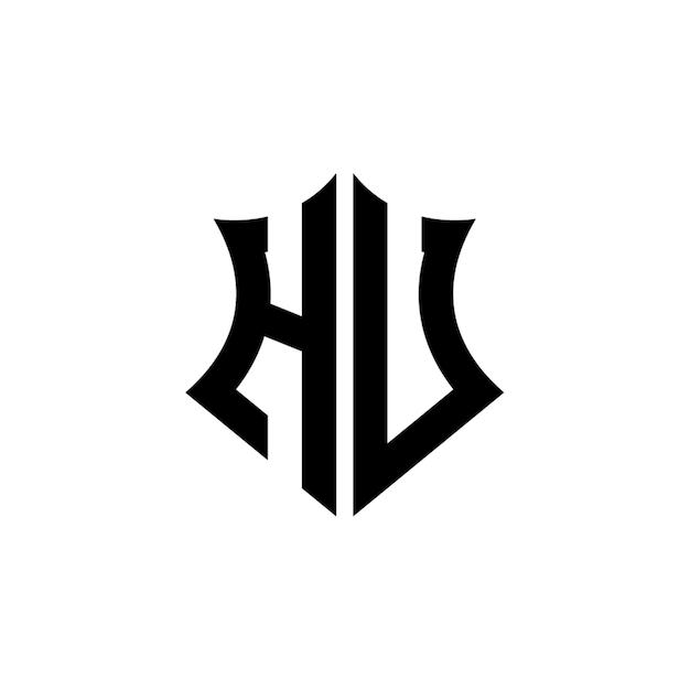 HU monograma diseño del logotipo letra texto nombre símbolo monocromático logotipo alfabeto carácter logotipo simple