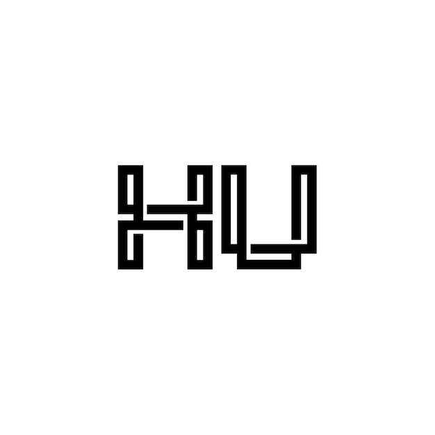 HU monograma diseño del logotipo letra texto nombre símbolo monocromático logotipo alfabeto carácter logotipo simple
