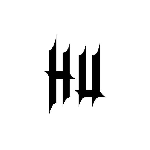 HU monograma diseño del logotipo letra texto nombre símbolo monocromático logotipo alfabeto carácter logotipo simple