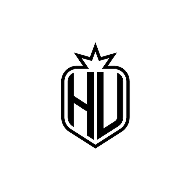 HU monograma diseño del logotipo letra texto nombre símbolo monocromático logotipo alfabeto carácter logotipo simple