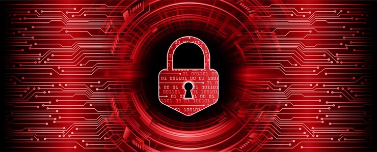 Vector hud cerró el candado en el fondo digital de seguridad cibernética