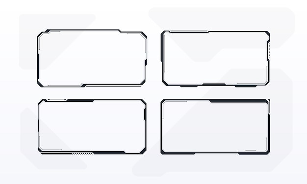 Hud frame juego futurista borde objetivo ciencia ficción pancartas vacías para texto