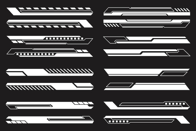 HUD Futuristic SciFi Header y el conjunto de elementos de pie de página