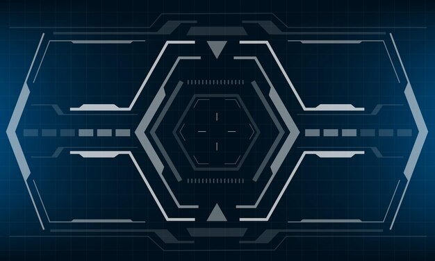 HUD interface scifi visualización de pantalla diseño realidad virtual tecnología futurista vector de visualización