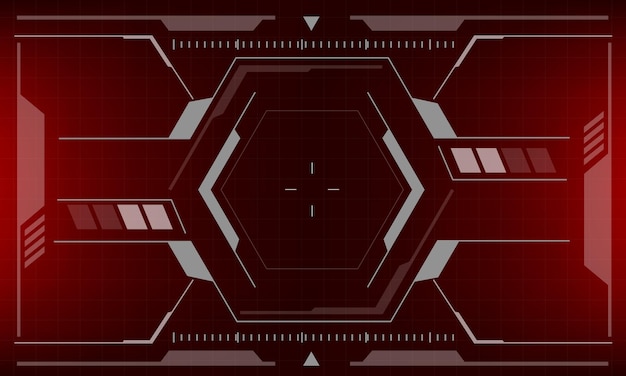 HUD interfaz de ciencia ficción pantalla rojo peligro diseño realidad virtual tecnología futurista visualización vector