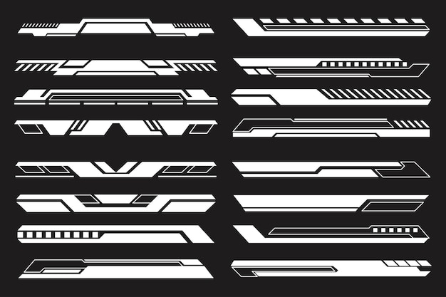 HUD Interfaz futurista y diseño de elementos de Cyberpunk de la frontera
