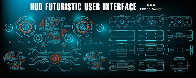 HUD interfaz de usuario azul futurista tablero de instrumentos pantalla pantalla de tecnología de realidad virtual