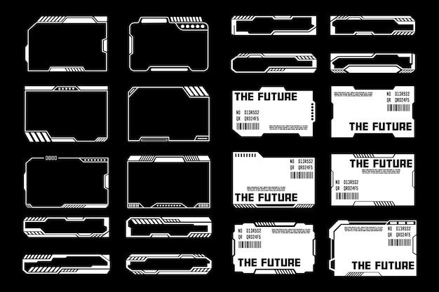 HUD marco futurista juego de frontera elementos de botín paquete panel cyber scifi