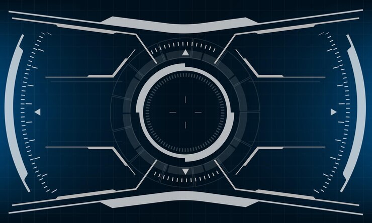Vector hud pantalla de interfaz de ciencia ficción vista de diseño azul realidad virtual tecnología futurista vector de visualización