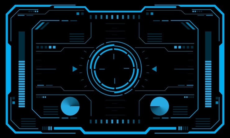 Vector hud scifi interfaz pantalla vista azul diseño realidad virtual tecnología futurista pantalla vector