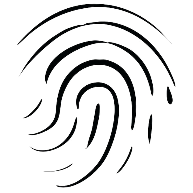 huella dactilar con líneas finas icono relleno de garabateo