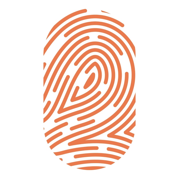 Huella dactilar naranja que muestra el concepto de identidad y seguridad
